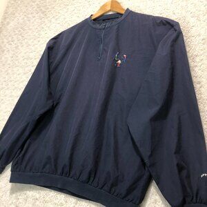 Pivot Rules Men's 1/4 Zip Long Sleeve Golf Windbreaker Blue Vintage Rare Size XL